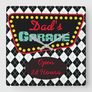 Retro Dad's Garage Wall Clock Father's Day Gift
