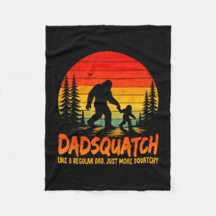 Retro dadsquatch like a regular dad bigfoot papa fleece blanket