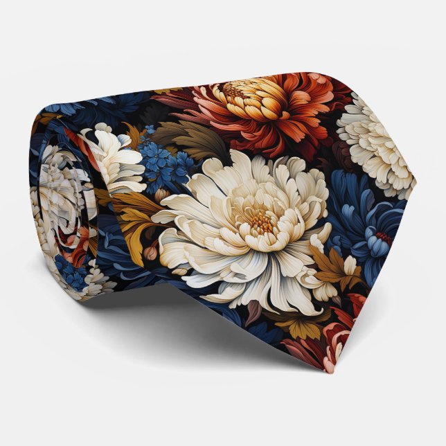 Retro Dahlia Tie (Rolled)