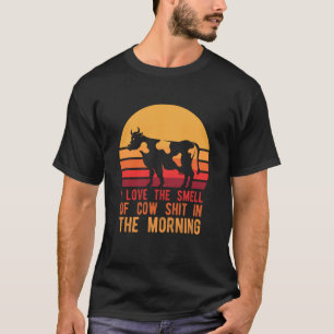 Retro Dairy Farmer Funny Cattle Smell Cow Farming T-Shirt