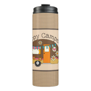 Retro Daisies Happy Camper Thermal Tumbler