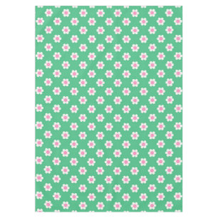 Retro Daisies Pink and Green Tablecloth