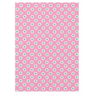 Retro Daisies Pink and Green Tablecloth