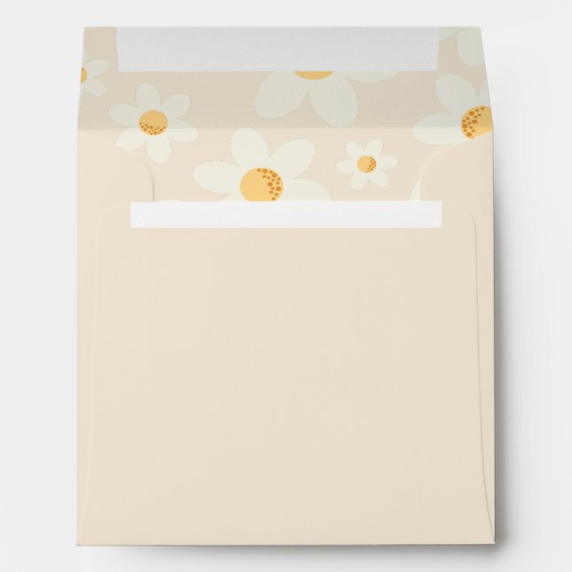 Retro Daisy Birthday Party Envelope | Groovy Yello (Back (Bottom))