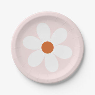 Retro Daisy Boho Paper Plate