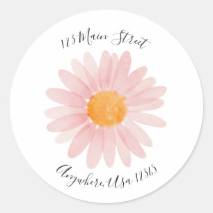 Retro daisy boho return address label