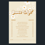 Retro Daisy bridal shower Game Flyer<br><div class="desc">Who knows the Bride best Bridal "Guess Who? "shower game. Retro Daisy design.</div>
