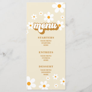 Retro Daisy Bridal Shower Menu
