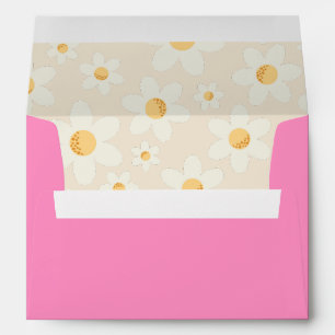 Retro Daisy Envelope Groovy Boho Floral Statione