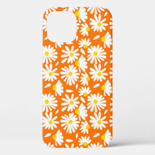 Retro daisy floral: orange vintage. iPhone 12 case