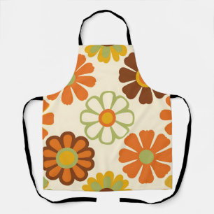 Retro Daisy Floral Pattern Apron