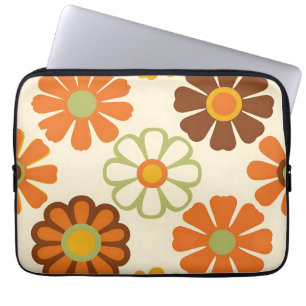 Retro Daisy Floral Pattern Laptop Sleeve