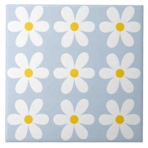 Retro Daisy Floral Pattern Tile