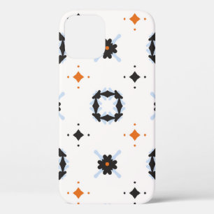Retro Daisy Floral vintage Pattern Hand Drawn, Sea iPhone 12 Case