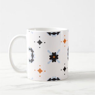 Retro Daisy Floral vintage Pattern Hand Drawn, Sea Coffee Mug