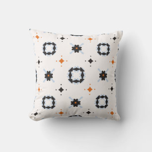Retro Daisy Floral vintage Pattern Hand Drawn, Sea Cushion