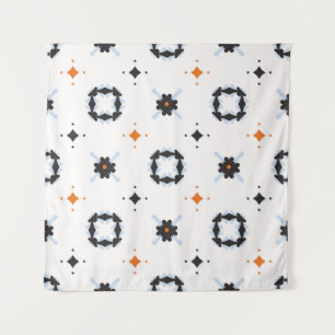 Retro Daisy Floral vintage Pattern Hand Drawn, Sea Tapestry