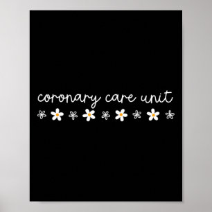 Retro Daisy Flower Coronary Care Unit Ccu Nurse Ap Poster