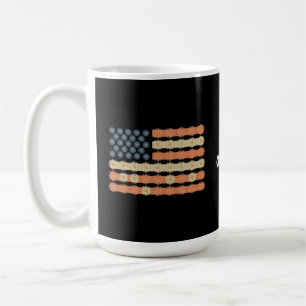 Retro Daisy Flower Flag 4th of July Patriotic Coffee Mug