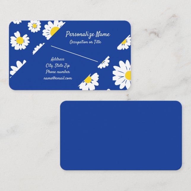 Retro Daisy Flower Garden Floral Theme Business Card (Front/Back)