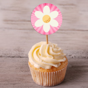 Retro Daisy Flower Sticker   Groovy 70s Boho Flora