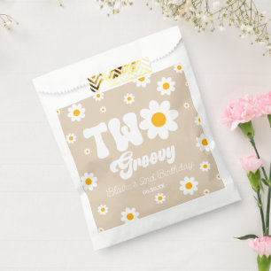 Retro Daisy Flower Two Groovy 2nd Birthday Party Favour Bags