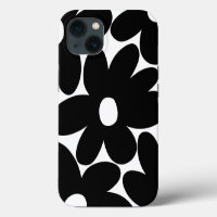 Retro Daisy Flowers in Black & White #1 #floral