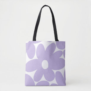 Retro Daisy Flowers in Lavender #1 #floral #art  Tote Bag
