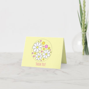 Retro Daisy Flowers Thank You Note