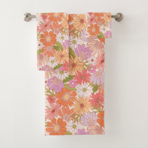 Retro Daisy Garden     Bath Towel Set