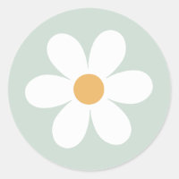 Retro daisy green boho paper plates