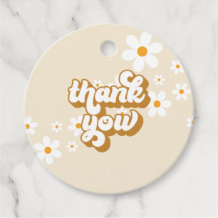 Retro Daisy Groovy bridal shower Favour Tags