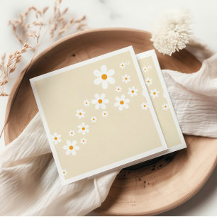 Retro Daisy Groovy bridal shower Napkins