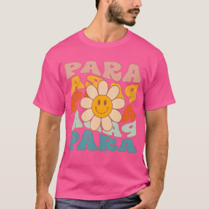 Retro Daisy Groovy Colourful Paraprofessional Firs T-Shirt