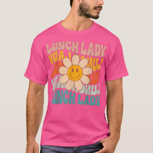 Retro Daisy Groovy Lunch Lady Cafeteria First 100 T-Shirt