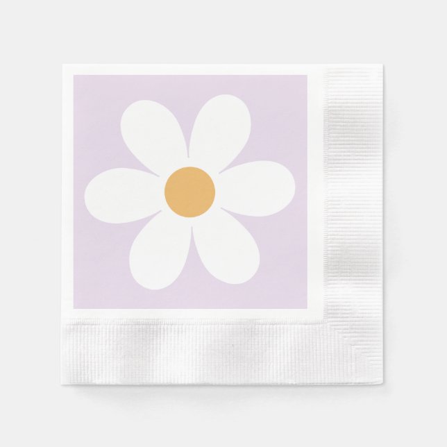 Retro daisy lilac boho napkin (Front)