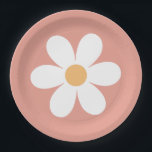 Retro Daisy Paper Plates<br><div class="desc">Groovy One Retro Sunshine Rainbow Daisy inspired first birthday party plates.</div>