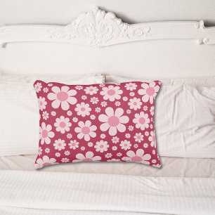 Retro Daisy Pattern Pink Pillowcase