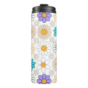 Retro Daisy Pattern Simple.01. No BG Thermal Tumbler
