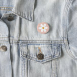 Retro daisy pink boho 3 cm round badge<br><div class="desc">Retro inspired pink daisy button great for a party favour for your retro birthday party.</div>