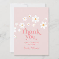 Retro Daisy Pink boho thank you favour