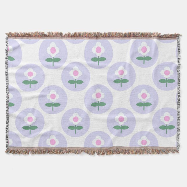 Retro Daisy Purple Teen Birthday Mothers Day Baby Throw Blanket (Front)