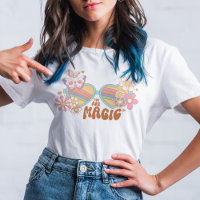 Retro Daisy, Rainbow and Butterflies Quote T-Shirt
