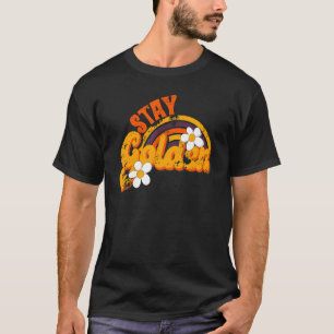 Retro Daisy Rainbow Stay Golden Summer Vintage Pos T-Shirt