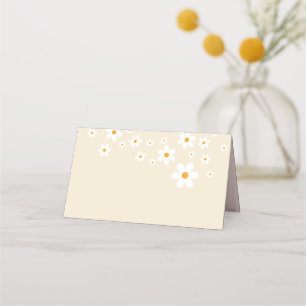 Retro Daisy Tan Place Card
