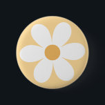 Retro daisy yellow boho 6 cm round badge<br><div class="desc">Retro inspired first birthday buttons with 70's style daisies and boho fonts and colours.</div>