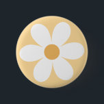 Retro daisy yellow boho 6 cm round badge<br><div class="desc">Retro inspired first birthday buttons with 70's style daisies and boho fonts and colours.</div>
