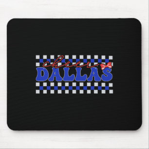 Retro Dallas Coquette Bow Cheer Tee Cheerleader Ch Mouse Mat