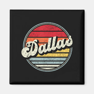 Retro Dallas Home State Cool 70s Style Sunset Men Magnet