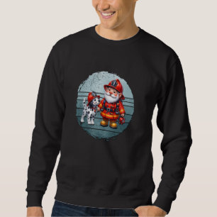 Retro Dalmatian Dog Dad Gnome For Firefighter Gran Sweatshirt